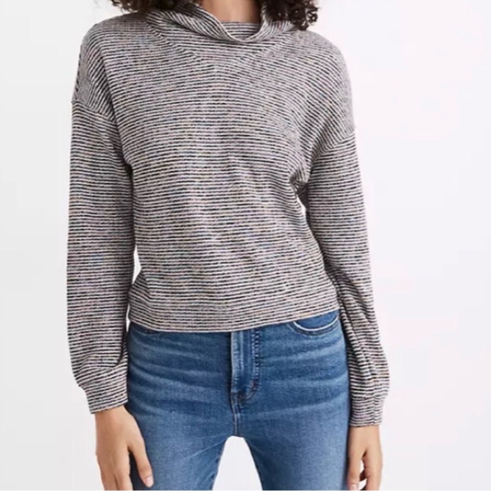 Madewell Striped Gray Women's Sweater Large Like NEW Never Worn